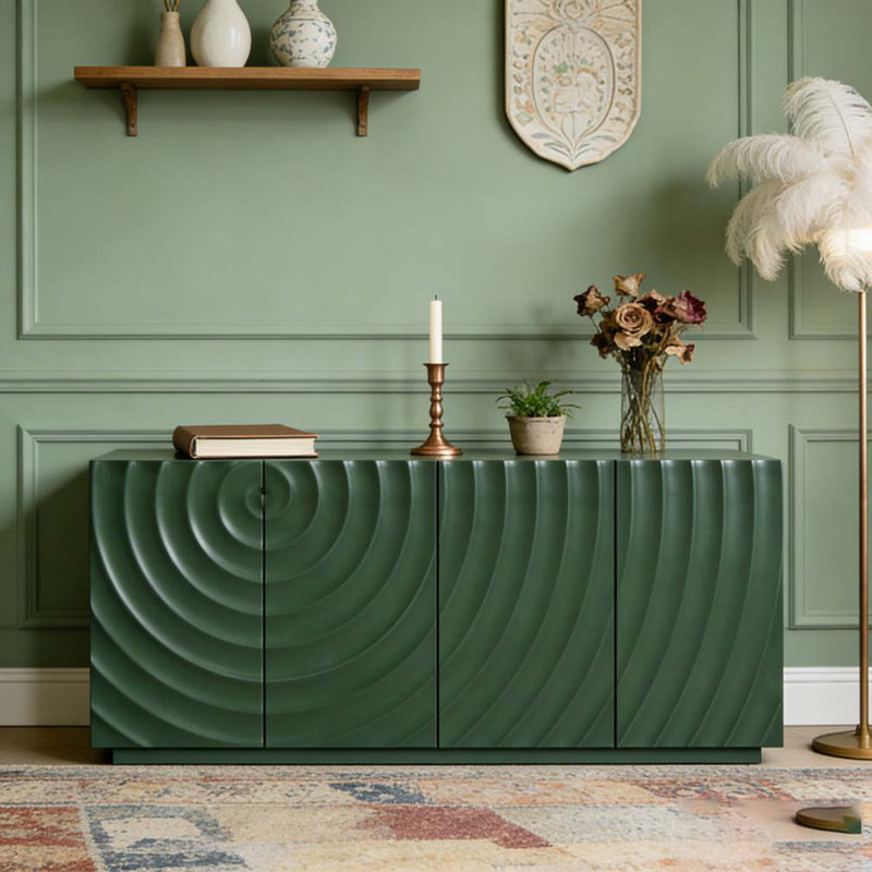 Armoire de rangement Mid-Century, Vert