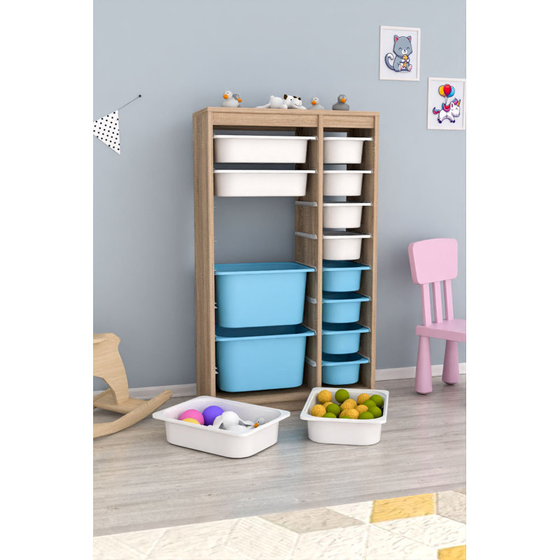 Armoire polyvalente moderne | 100% panneau de particules enduit de mélamine, épaisseur: 0,7 pouce | Comprend de nombreuses tablettes, des pieds en plastique et une conception murale | Parfait pour le bureau à domicile, le salon ou les solutions de rang
