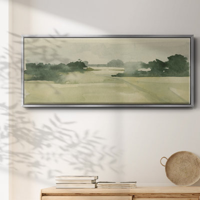 Watercolor Pasture I - Framed Canvas