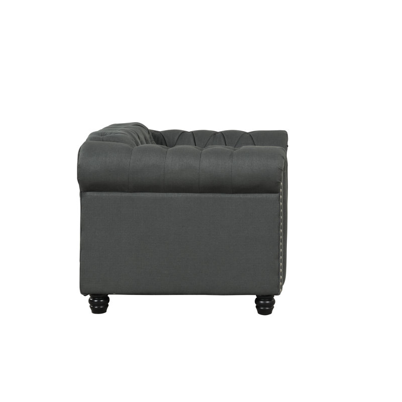Galarza Upholstered Armchair, Charcoal
