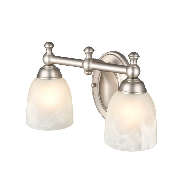 Éclairage pour salle de bain 2 lumières en nickel satiné à intensité variable Acheson