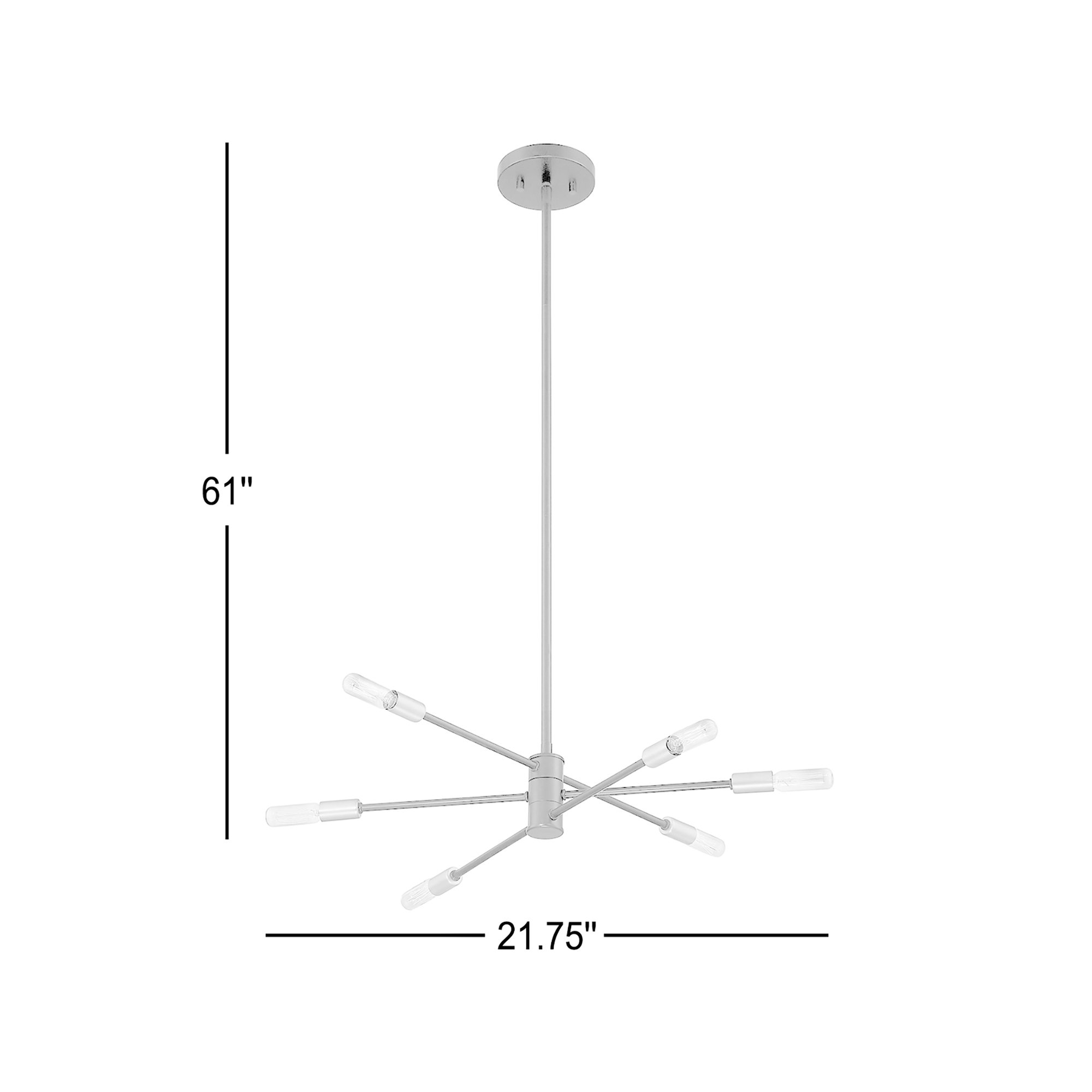 Jordy 6 - Light Metal Dimmable Sputnik Chandelier, Bronze