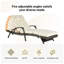 Chaise longue inclinable réglable en rotin avec coussins l 25 po x P 77 po x H 13 po Aurelia (ensemble de 2)