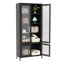 Grande armoire de rangement en métal avec 4 portes en verre et 5 tablettes, parfaite pour organiser et exposer vos objets de valeur