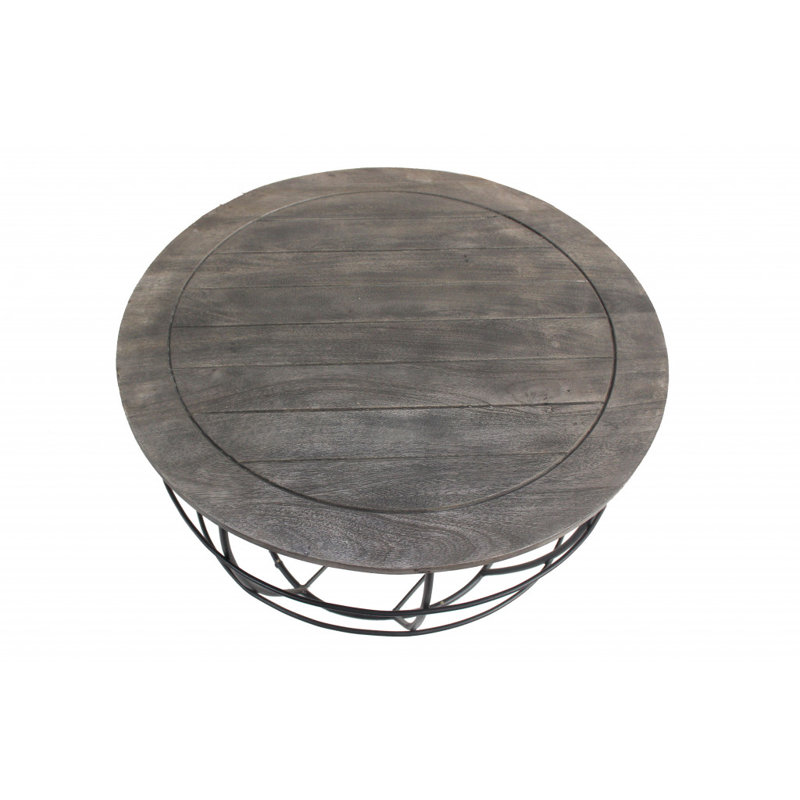 Table basse cylindrique en bois massif