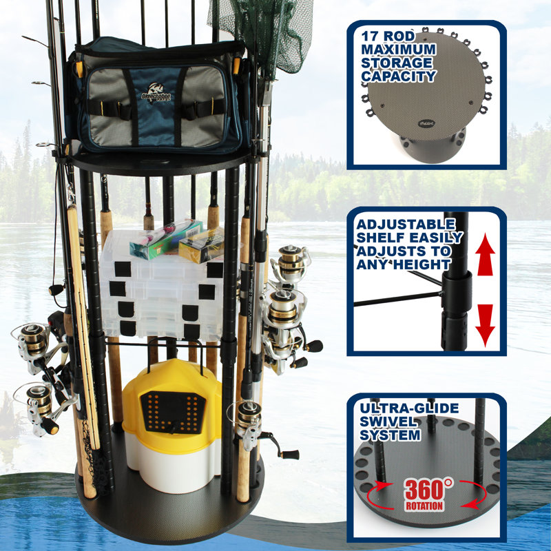 17 Round rotating Rod Rack With Storage Capacity