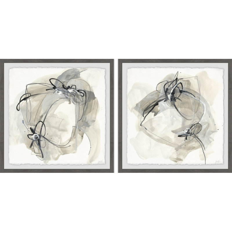 Lignes torsadées - ensemble d'impressions encadrées sur papier, H 12 po x l 12 po x P 1,5 po