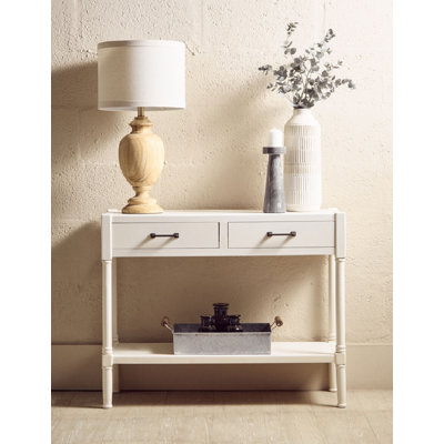 91 cm W Solid Wood Top Console Table