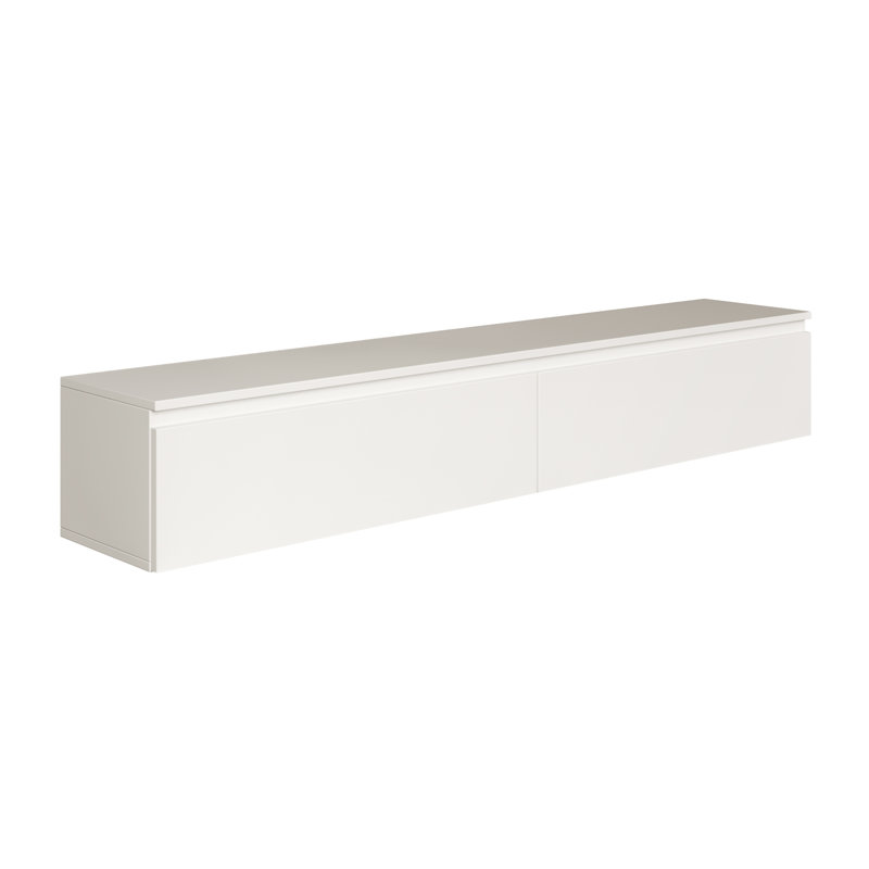 Syvanna Wall-Mounted TV Cabinet, 28.4cm H x 175cm L x 31.8cm W, White