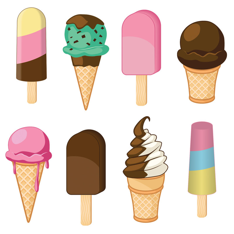 Découpes de crème glacée - 9 "à 11" - paquet de 12