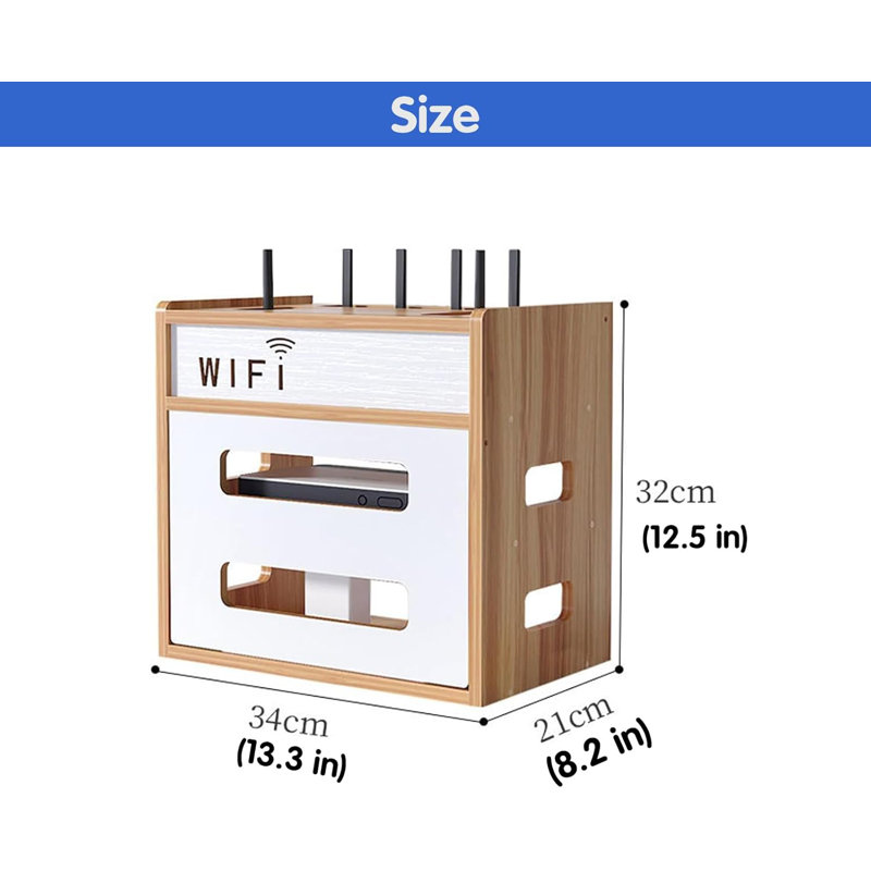 Wifi Router Storage Box, Wifi Cabinet To Hide Router And Modem, Router Cover Decorative Box For Office And Home