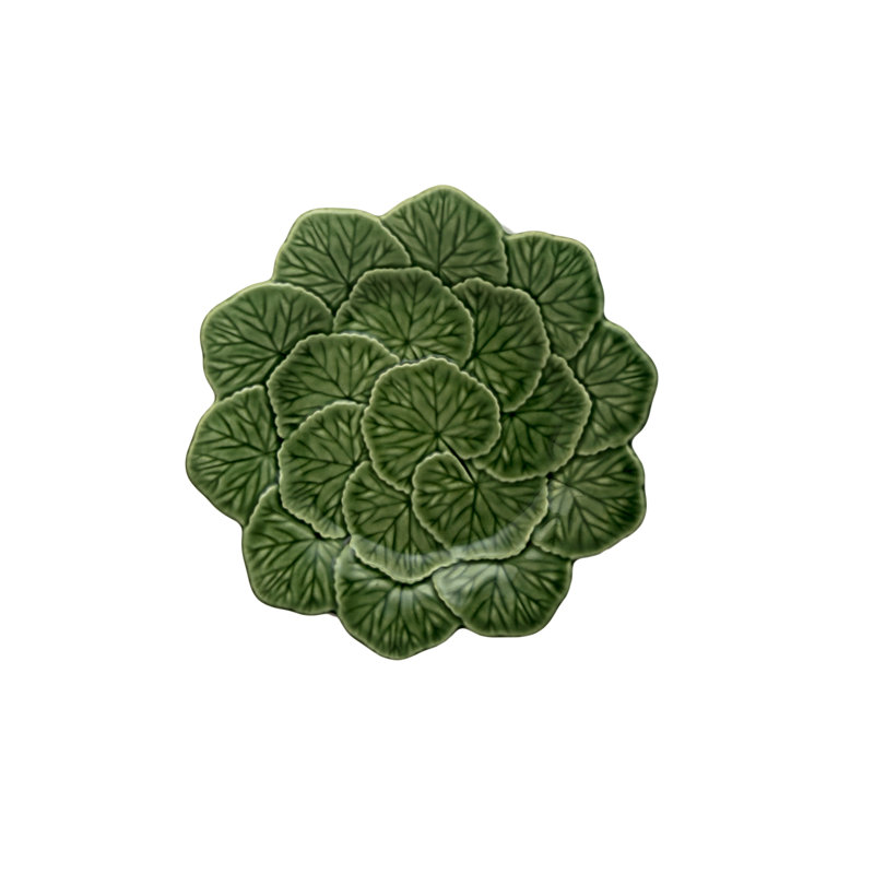 Geranium Earthenware Salad/Dessert Plate, Green