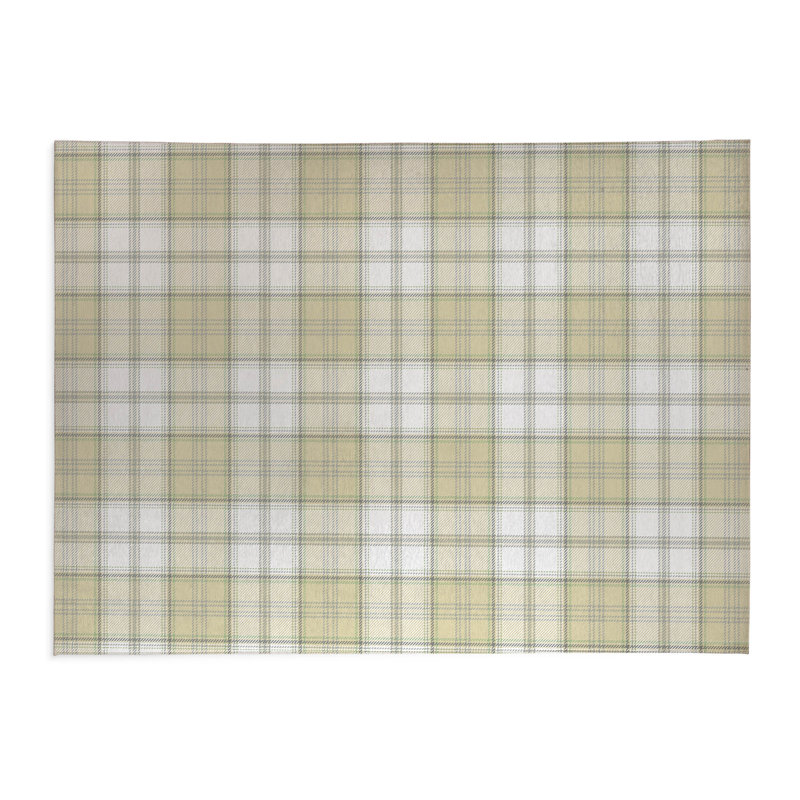 Bully Plaid Kids Play Mat, Yellow, Rectangle 2' x 3'