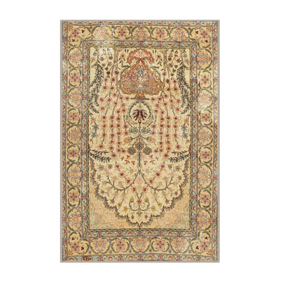 Tapis oriental vert / jaune