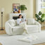 Canapé inclinable convertible de 87 pouces incurvé, canapé-lit 2 en 1 pliable, avec base coulissante et siège profond, comprend deux coussins, fauteuil inclinable en chenille, aucun assemblage requis-129162756
