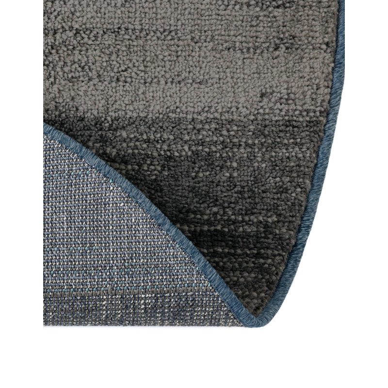 Hareld Geometric Navy/Brown/Gray Area Rug, Round 4'1"