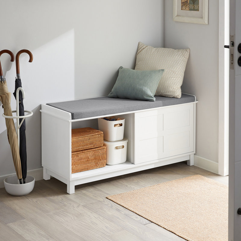 Asheli Polyester Upholstered Storage Bench