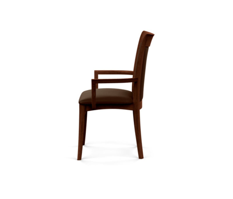 Morgan Upholstered Arm Chair, Coffee, Cognac Cherry