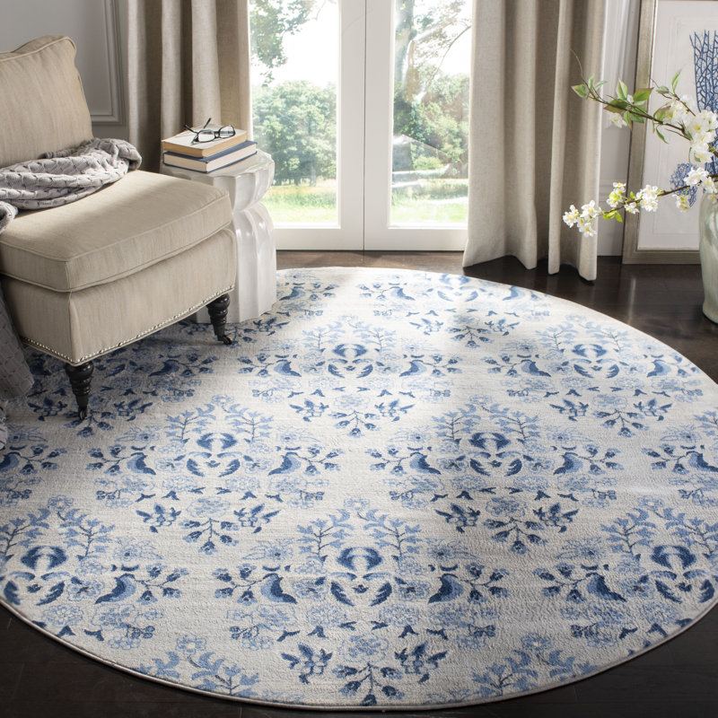 Aguiar Performance Floral Rug, Round 6'7"