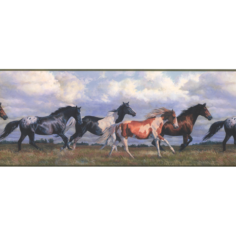Bordure de papier peint faune L 9,75 pi x l 180 po Fagin Horses