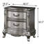 Table de chevet gris antique avec 2 tiroirs doublés de feutre pour le confort de la chambre à coucher