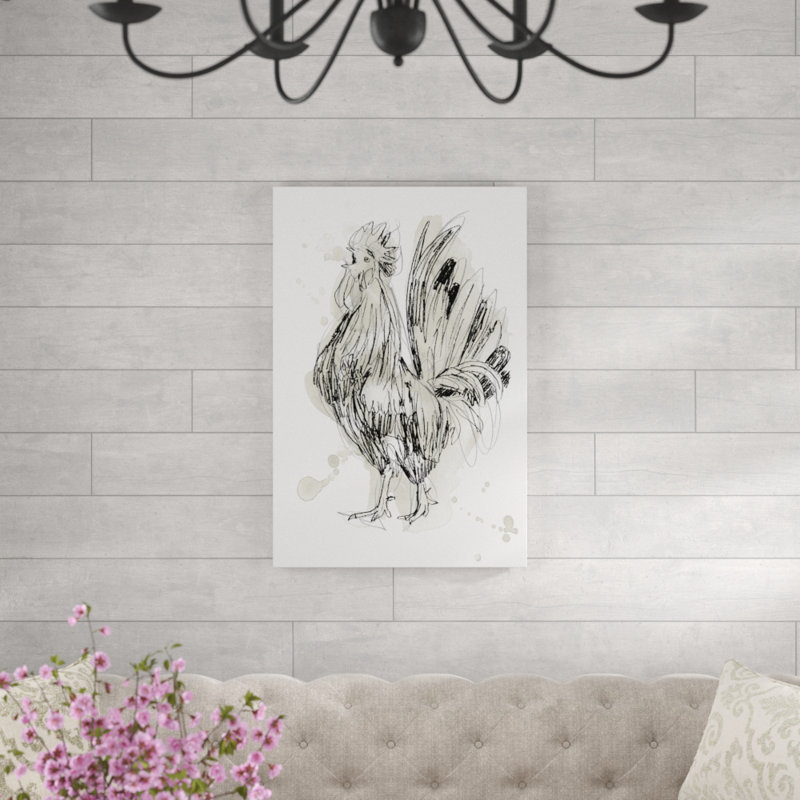 «Feathered Fowl II», peinture sur toile, H 36 po x l 24 po