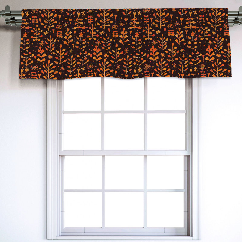 Sateen Floral Ruffled Window Valance
