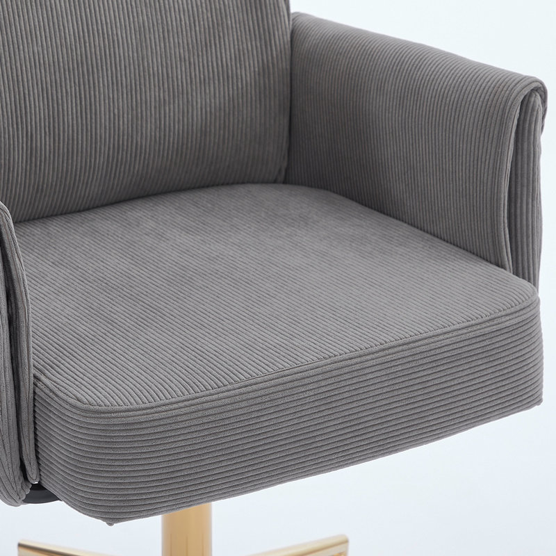 Mid-Back Liftable Office Chair, Striped Fabric, And Ergonomically Designed, Is An Excellent Choice For Working, Studying Or Relaxing. The Mid-Back Design Provides A Better Sitting Experience.Gray