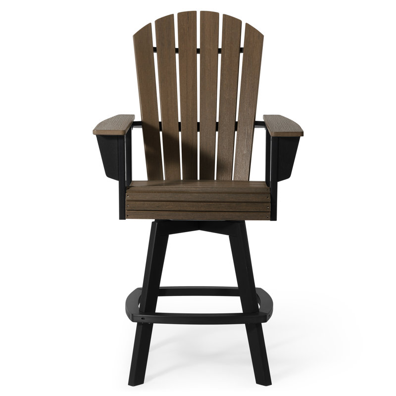 Fauteuil bar pivotant Kevin Adirondack, noir, Gris / Noir, 29.25"