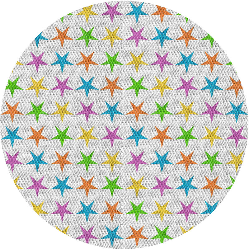 Tapis à motifs vert/bleu/mauve zone mauve, Rond 3 pi