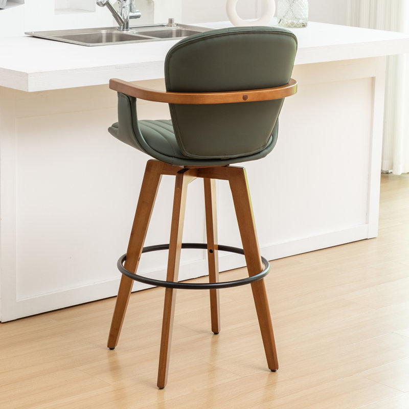 Tabourets pivotants Bartonville, Vert, Tabouret de comptoir (siège d'une hauteur de 26,6