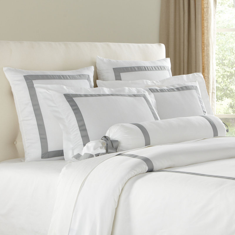 Celina Taie décorative, euro, Gris / blanc