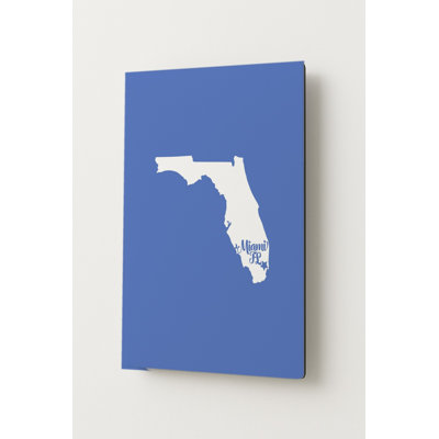 Home Sweet Miami — Silhouette de l'État de Floride — Portrait mural en métal