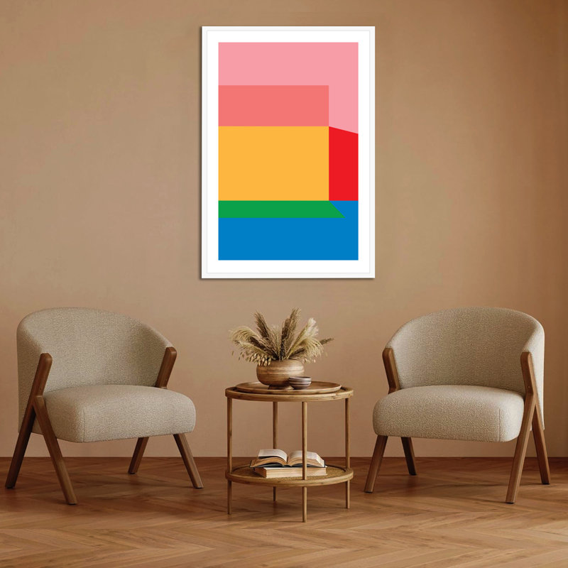 «Colorspace part 2» par Holly McWortser, art mural abstrait rose, bleu, or et triptyque pour une décoration moderne, Blanc