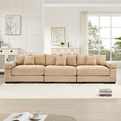Canapé modulaire surdimensionné de 130 po avec canapé ergonomique 3 places Premium