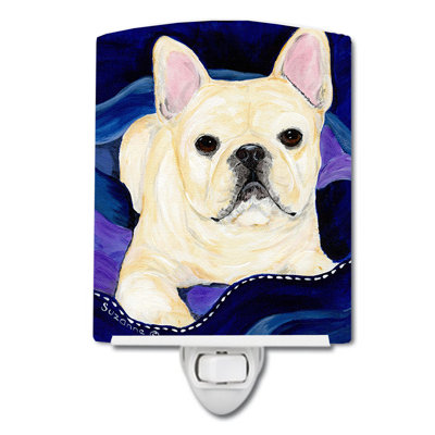 Éclairage de nuit en céramique french bouledogue