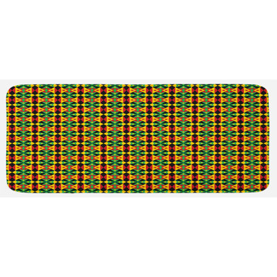 Eclectic Striped Synthetic Kitchen Mat