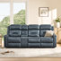 Olathe Genuine Leather Dual Motor Power Reclining Lay Flat Sofa With Power Headrest