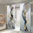 2Pcs Abstract Wave Curtains Rod Pocket Mount Digital Printing Blue Gold Sheer Polyester Material Modern Elegant Pattern Window Treatment for Living Room Bedroom Kitchen Home Decor-333225150