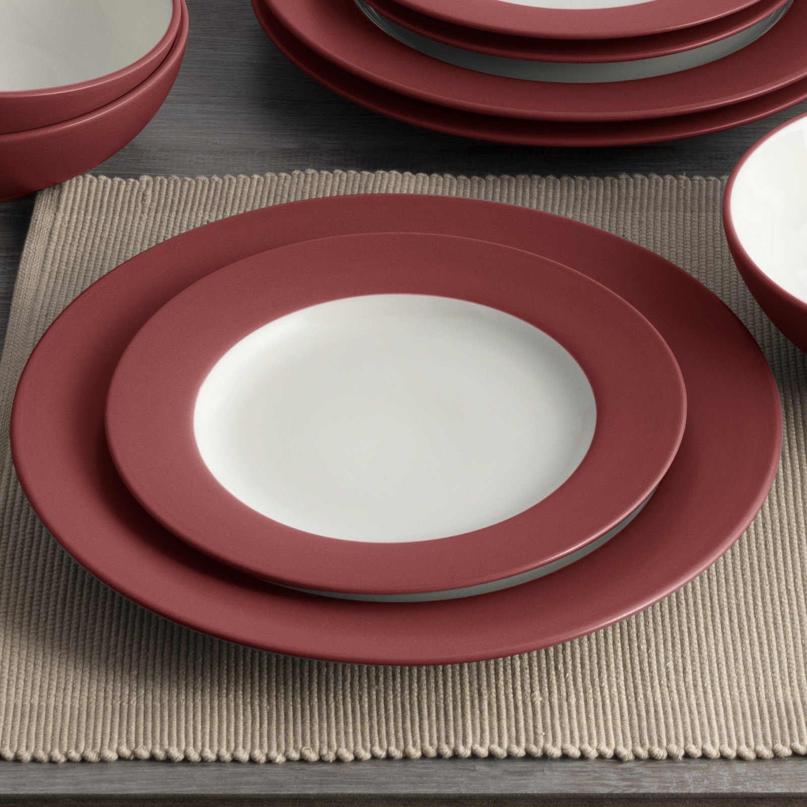 Noritake Colorwave Rim Dinner Plates, 11", Raspberry