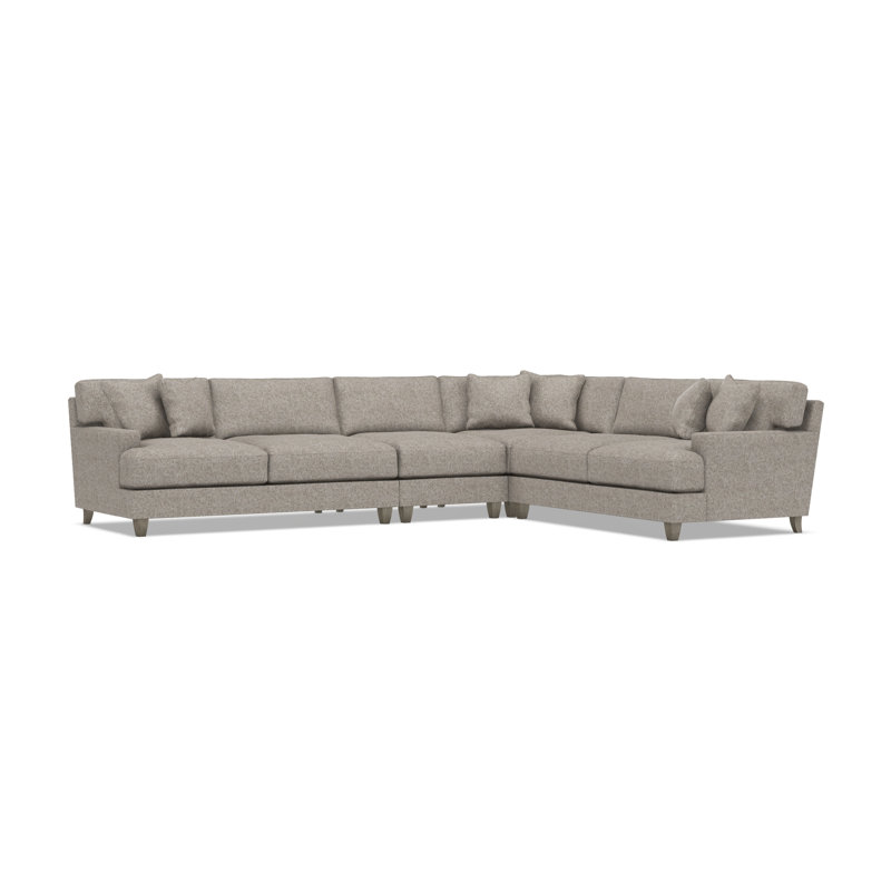 Bernhardt Mila 4-Piece Fabric Sectional, Beige Polyester, 33.5" H x 137" W x 107" D, Right Hand Facing