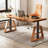 Brown Rectangular Hight adjustable Solid Wood with 1 drawers desk-108201454