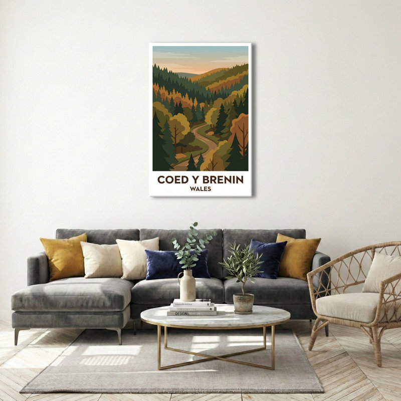 Coed Y Brenin, Wales - Enchanted Forest Trails Travel Poster. Giclee Print On Wrapped Canvas. Wall Art, Home Decor - Parks & Gardens, Wales - Wrapped Canvas Print