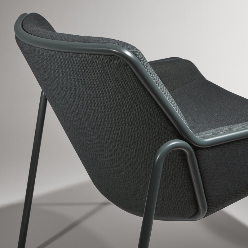 Tangent Lounge Chair, Maharam Messenger in Everglade, Navy Green
