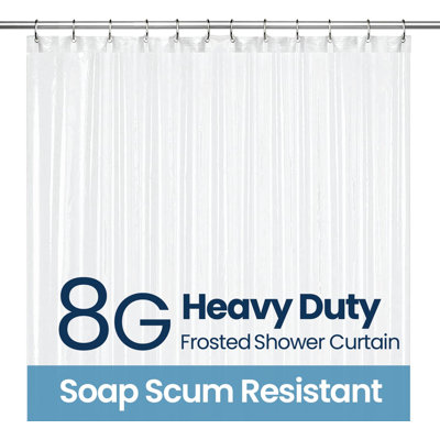 Doublure de rideau de douche LiBa Premium 8G PEVA - Plastique imperméable, non toxique et épais avec œillets antirouille - l 72 po x H 72 po givré