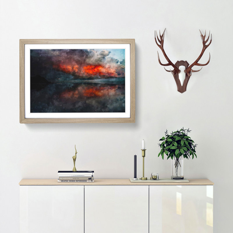 Storm Approaching - Picture Frame Graphic Art Print, 62cm H x 87cm W x 2cm D, Oak Framed