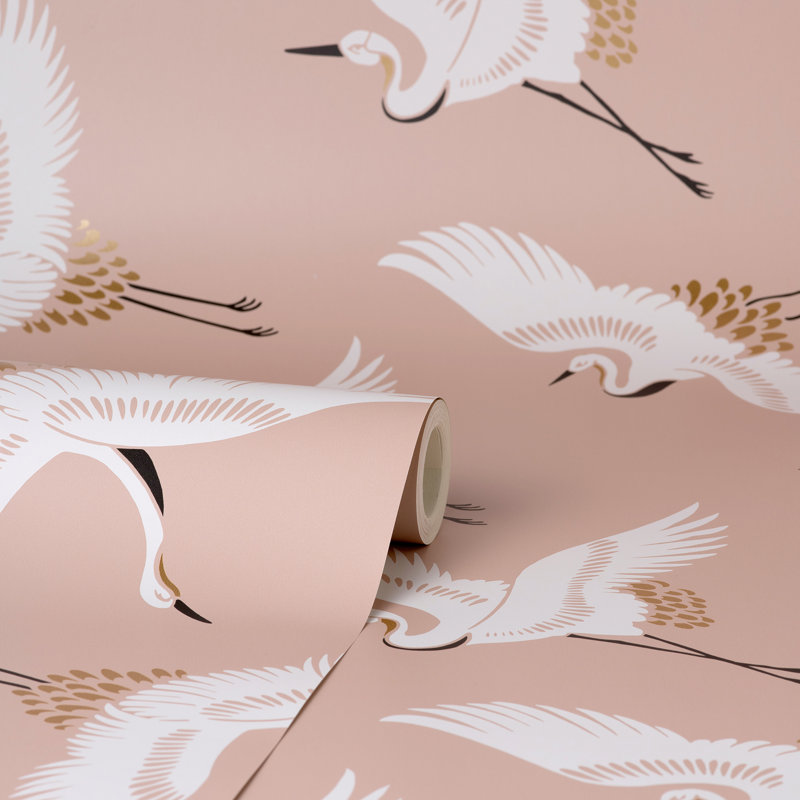 Papier peint Cosette Blush Cranes
