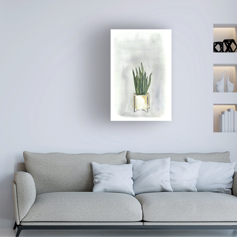 Art sur toile, plante Nicky Levi, H 19 po x l 12 po