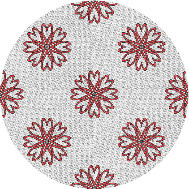 Tapis brun/blanc cassé tissé à la machine, Rond 6 pi