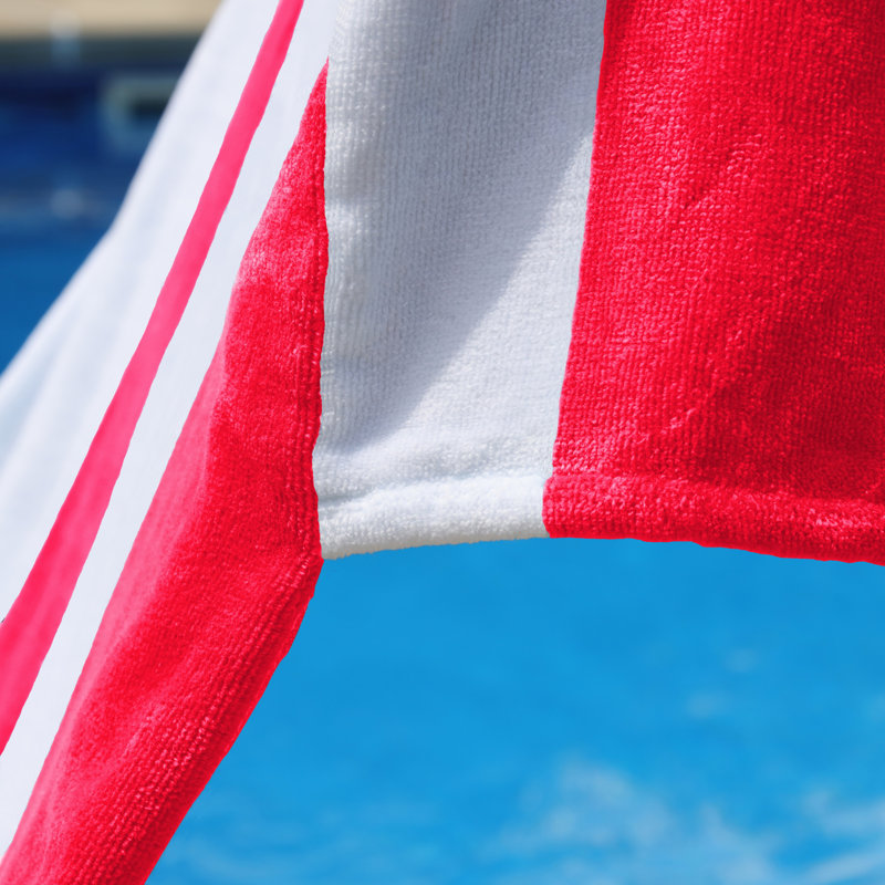 Cotton Cabana Stripe Standard Size Towel/ Beach Towel, Red